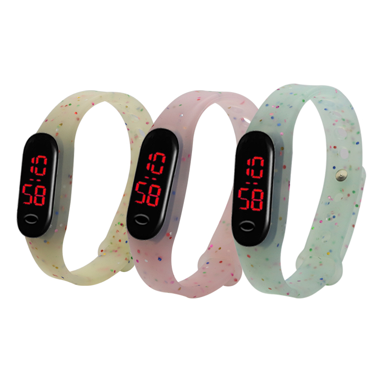 硅膠表帶，LED手環(huán)硅膠腕表帶，學生電子硅膠手表帶定制